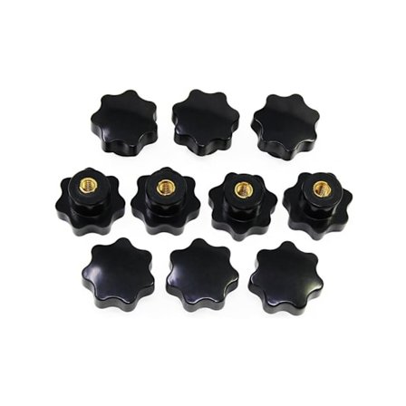 10 stk Stjerneknott M6 riflet trådklemmeknott Stjerneform Hånd