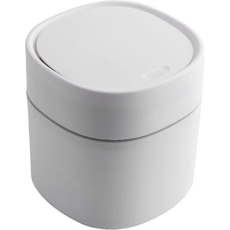 Liten søppelbøtte med lokk, skrivebordssøppelbøtte, bærbar bordplate-søppelbøtte egnet for soverom, spisestuer, bad, kontorer, etc.