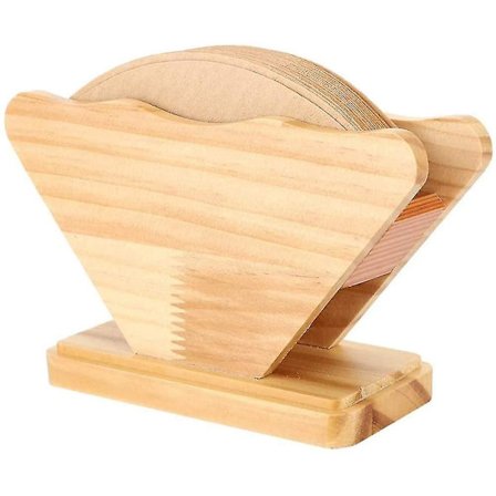 Treholder for kaffefilter, oppbevaringsstativ for kaffefilterpapir, filterpapirbase, bambusfilterpapir oppbevaringsboks