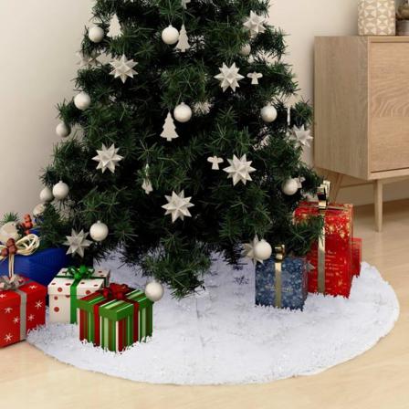 Julgransmatta Lyxig Vit Ø122 Cm Fuskpäls Vit