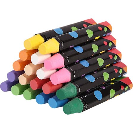 Damfritt färgat krita (20-pack), kritor för barn, småbarn och ungar för att skriva och rita på svarta tavlan, gatukrita