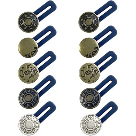 10 stk. Ekspanderknap til forlængerjeans, bukser, krave - Øjeblikkelig silikoneforlængerknap