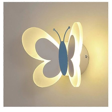 Indendørs LED Væglampe med Kontakt, 14W Soveværelses Væglampe til Drenge og Piger, Pink Sommerfugl Sengelampe Væglampe med 3 Justerbare 