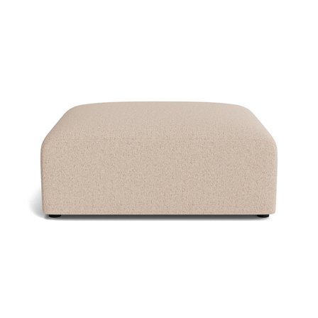 Soma Pouf Hocker in Montreal Beige, modernes geripptes Cord-Muster, komfortable Nozag-Federung für Wohnzimmer, quadratisches Design, 43cm.
