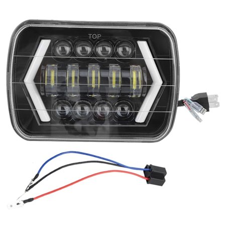 300W 7 tommers LED-bilfrontlys i aluminiumskall, firkantet, passer til Jeep Wrangler