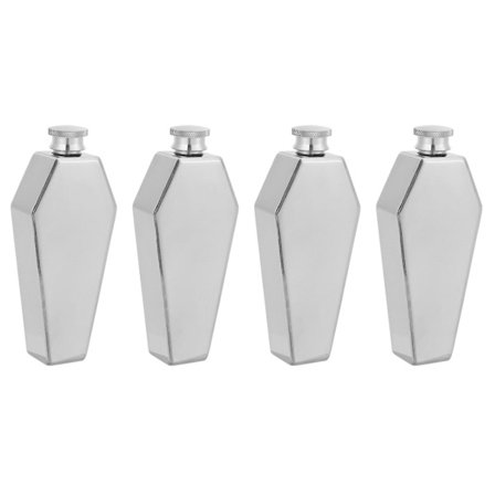 4X Mini Hip Flask 100ml Personifierad Kistaformad Rostfritt Stål Bärbar Hip Flask Bartillbehör