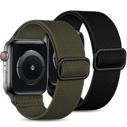 2-pak Remme Kompatibel med Apple Watch - Remme 45mm 44mm 42mm Sportbånd til iWatch SE Ultra Serie 8 7 6 5 4 3 2 1 Sort/Grøn