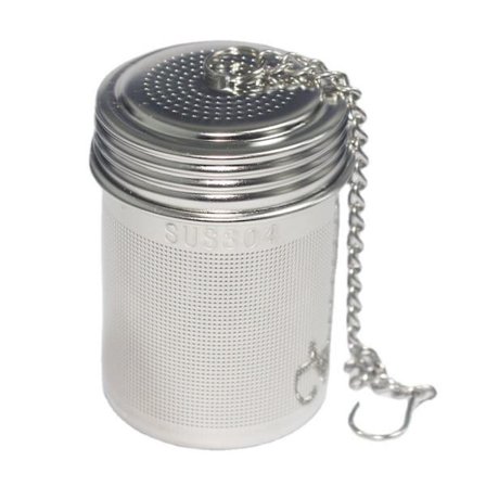 Stor Teinfuser med Ekstra Fint Net til Løse Blade, 18/8 Rustfrit Stål Te-si med Forlænget Kæde-krog, Krydderier og Krydderier, til Flere