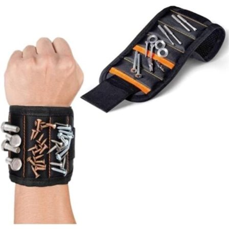 Magnetisk armbånd med 15 magneter for å holde skruer, muttere, bolter, bor, verktøy, gave til pappa, mann, snekker, rørlegger