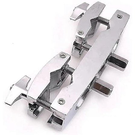 Trommestikklemme 2 Hull Sølv Multi Klemme Cymbalstativ Feste Holder For Trommer Cymbaler Musikkdeler