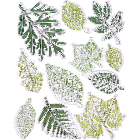 Leaves Clear Stamp Set 11 Pack, Återanvändbara separata polymerstämplar, Flexibla bladstämplar set för scrapbooking, Journaling, Korttillverkning 