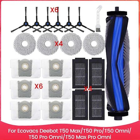 Tilbehørsdeler for Ecovacs Deebot T50 Max/T50 Pro/T50 Omni/T50 Pro Omni/T50 Max Pro Omni-deler