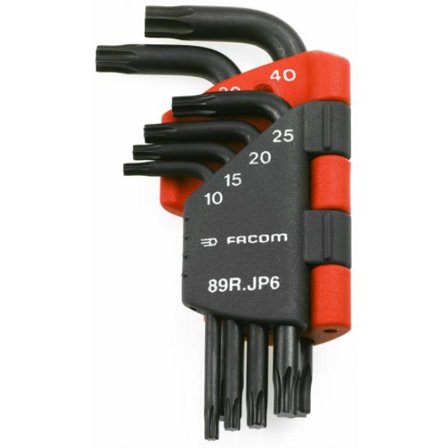 Facom 89R.JP6 Torxnyckelsats 6 st, T10-T40, i hållare, Handverktyg