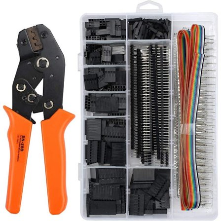 Dupont Crimper Tang Crimping Tool Kit med 1550 PCS Dupont Hann/Hunn Isolerte Modulære Ratchet-kontakt 2.54mm 3.96mm 28-18 AWG 0.25-1.5