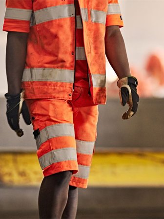 Fristads Herr Varselshorts Green 2650 GPLU, klass 2, Varsel Orange