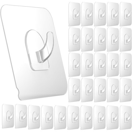 30 kpl itseliimautuvia koukkuja ripustukseen, 10 kg vahvat seinäkoukut, läpinäkyvät itseliimautuvat koukut