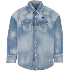 Kids - Dsquared2 Blue Denim Shirt - Tops - 12 years - Blue