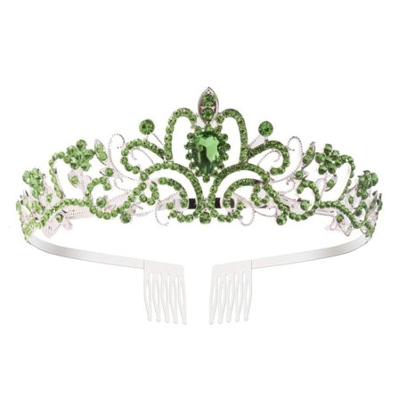 Krystall Rhinestone Krone Coiffure Krone Tiara GRØNN Grønn