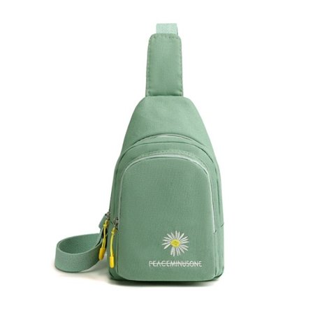 Daisy Print brystveske One Shoulder Crossbody Bag GRØNN