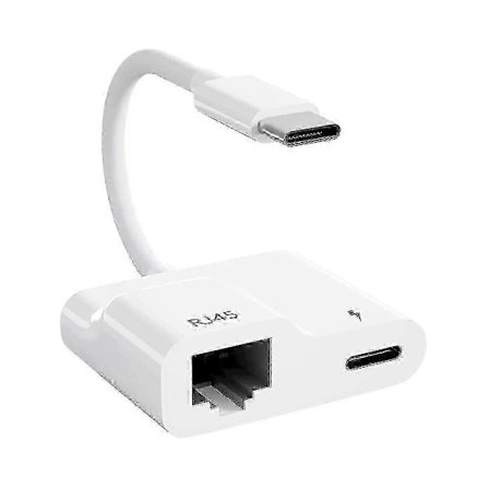 USB-C - Ethernet -sovitin, Gigabit RJ45 LAN -verkkoadapteri 60 W:n PD-latauksella MacBookille, iPad Prolle, kannettavalle tietokoneelle, tabletille 
