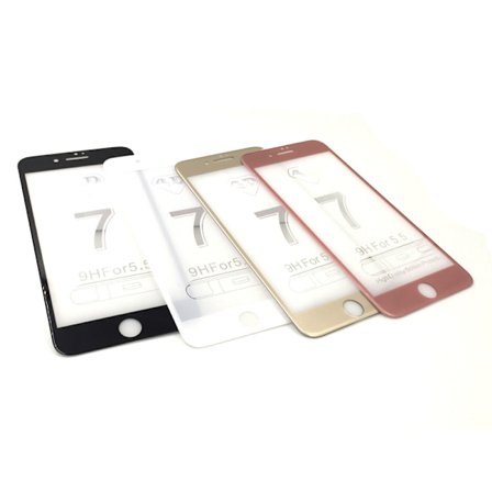 SKALO iPhone 7/8 Plus Heltäckande Skärmskydd Härdat Glas - Svart