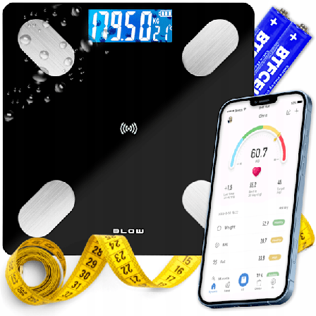 Smart Analytisk Bluetooth Badrumsvåg Svart + Mätkran