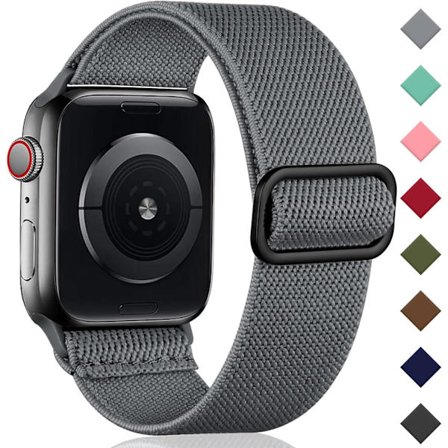 Loop-rem kompatibel med Apple Watch-rem, justerbar strækbar nylonflettet sportsudskiftningsrem til iWatch SE Serie 9/8/7/6/5/4/3/2/1