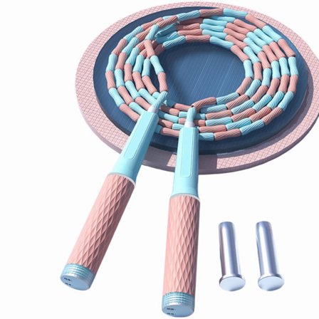 Justerbart hopprep med vikter för familjen, segmenterad bambu, trasselfritt, silikongrepp - Barn & vuxna, lättviktigt hem G