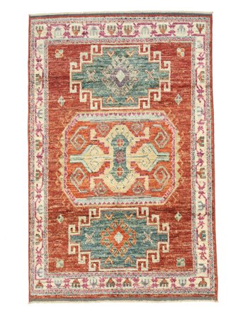 Medalionowy Mały Kazak Fine Dywan 123X179 Wełna