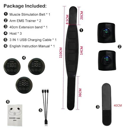 Muskelstimuleringsbälte Elektrisk ABS-stimulatortränare EMS Magtränare Toning Bälten Fitness Träning Gym Träning