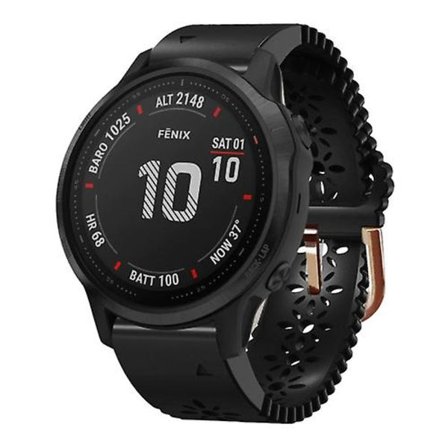 För Garmin Fenix ​​6s Pro 20mm Lady's Silicone Watch Band med spetsstans