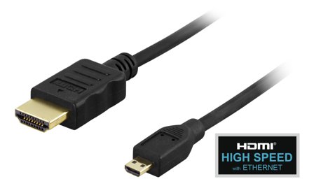 Deltaco HDMI-1013 - HDMI-kabel med Ethernet - 1 m