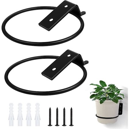 2 kpl Metallirengas Kukkaruukku 6 tuumaa/15 cm Pieni Istutusruukku Rengas Seinään Asennettavat Istutuslaatikoiden Kannattimet