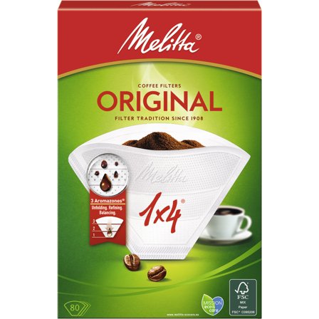 Melitta Kaffefilter 1x4/80 Vit | Kaffe > Kaffereservdelar & Rengöring > Kaffefilter | Bagaren och Kocken