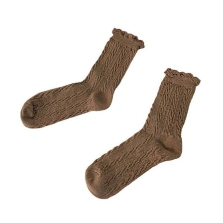 3 Pairs of solid color mid-tube socks for girls simple autumn cotton stockings