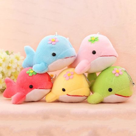 5 stk. Mini Dolphin Plys Legetøj Vedhæng, Sød Lille Dolphin Dyr Plys Legetøj, Nøglering Vedhæng Til Håndtaske Rygsæk Hængende Dekoration