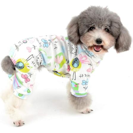 Pyjamas i Onesie-modell för små hundar - Söta överaller med munk, banan
