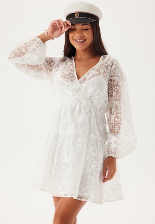 Bubbleroom Occasion - Overlap Balloon Sleeve Dress - XXS