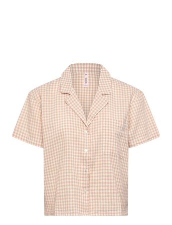 Hunkemöller Jacket Linen Check - Beige - S