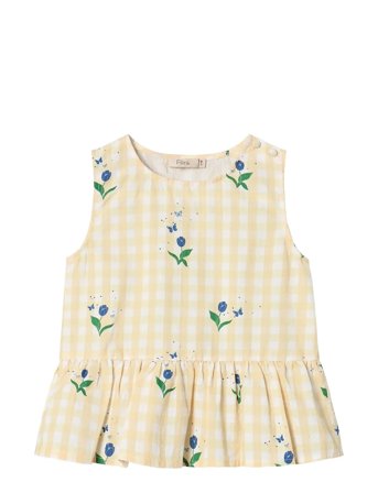Agnes Flower Ss Top Yellow Fliink