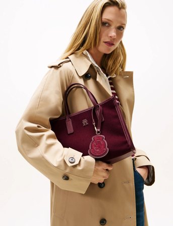 Tommy Hilfiger Th City Small Tote Melton - Burgundy - ONE SIZE