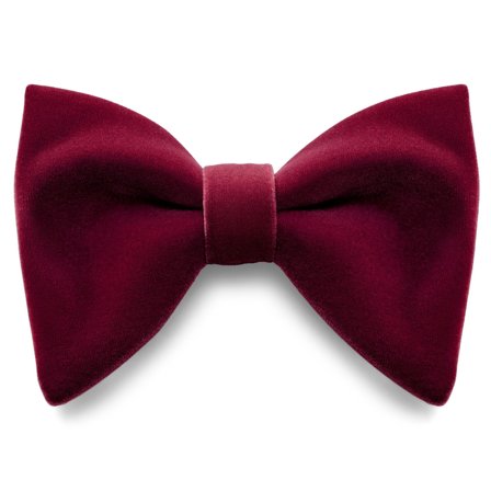 Kleos | Burgundy Velvet Droopy Pre-Tied Bow Tie for Men - Pre-tied bow ties