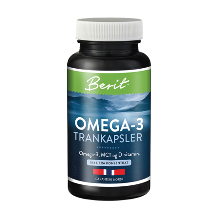 Berit Omega-3 trankapsler med MCT og D-vitamin, 60 stk.