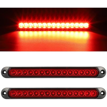 2 st 12V 15 LED-bakljusramp för släpvagn, vattentäta bakljus, positionsljus, identifieringsljus för terränglastbil, skåpbil, husbil, UTV, ATV