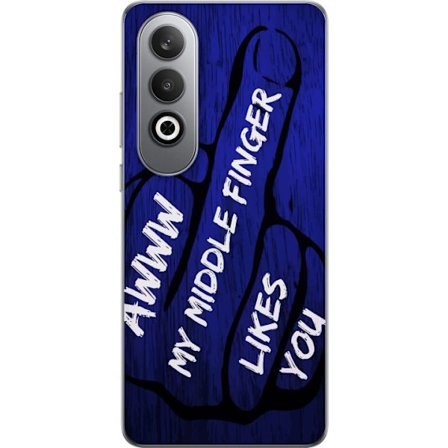 Kompatibelt Mobildeksel til OnePlus Nord CE4 Mørk typografisk illustrasjon med hjerteform og budskap om vennskap mot dyp blå tretekstur