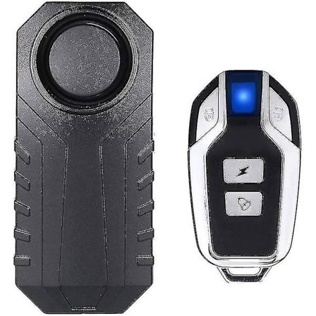 Langaton moottoripyörä/polkupyörähälytin, Varkaudenestohälytin kaukosäätimellä, Ip55 vedenpitävä, 113db Super Loud (musta)