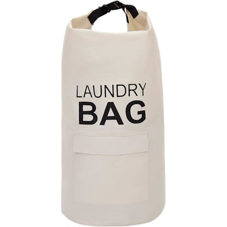 1 stk. Beige 71L hængende vasketøjskurv i stof med håndtag - Oxford