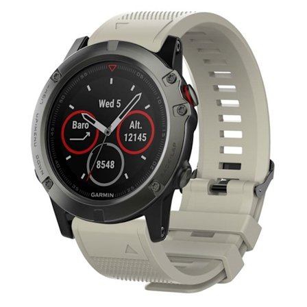 26 mm Garmin Fenix 5X / 5X Plus / Fenix 3 / 3 HR klockarmband i silikon - Grå
