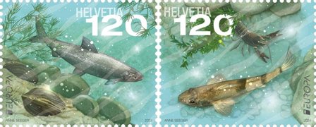 Schweiz - EUROPA 2024 Undervandsfauna og -flora - Postfrisk sæt 2v