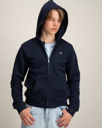 GANT SHIELD ZIP HOODIE Blauw Hoodies Jongens - Kids Brand Store